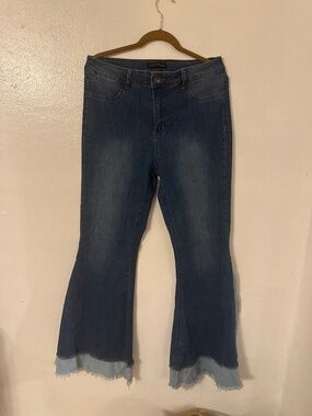 Wide flare leg jeans, size 13